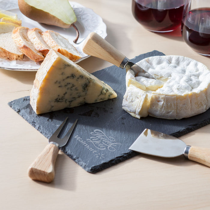 Custom Logo Maitre d' Slate Cheese Set - 4pc