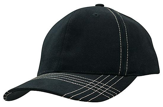 Custom Logo Headwear Canada Brushed Heavy Cotton with Contrasting Stitching & Cross Stitched Peak