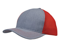 Custom Logo Headwear Canada Light Brushed Poly Cotton Marle with honeycomb mesh