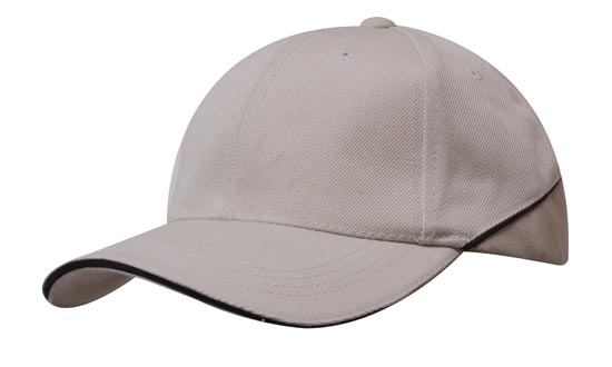 Custom Logo Headwear Canada American Premium Twill with Sandwich Trim on Peak & Crown