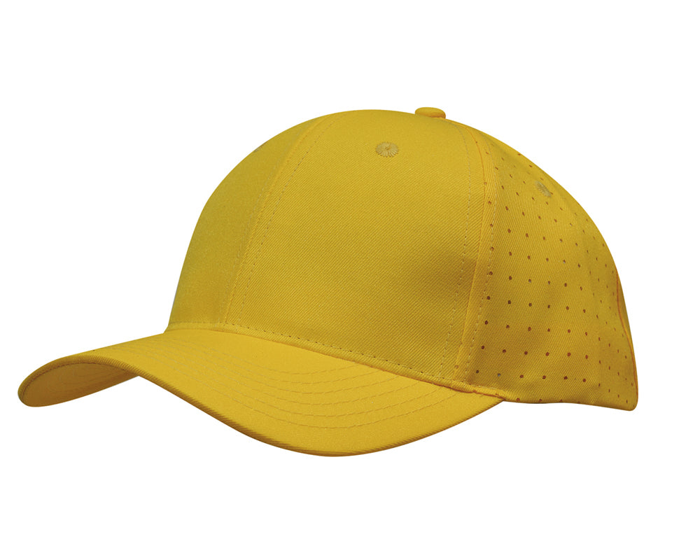 Custom Logo Headwear Canada Breathable Poly Twill with circle perforations