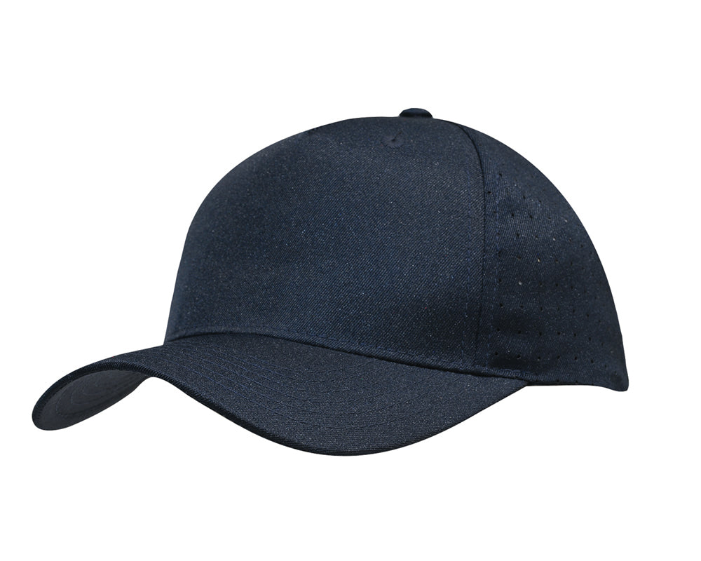 Custom Logo Headwear Canada Breathable Poly Twill with circle perforations