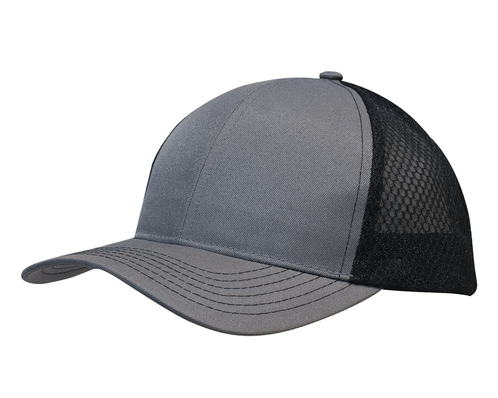 Custom Logo Headwear Canada Breathable poly twill with honeycomb mesh