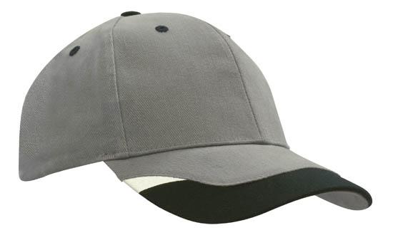 Custom Logo Headwear Canada Brushed Heavy Cotton with Peak Inserts & Printed Trim
