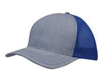 Custom Logo Headwear Canada Light Brushed Poly Cotton Marle with honeycomb mesh
