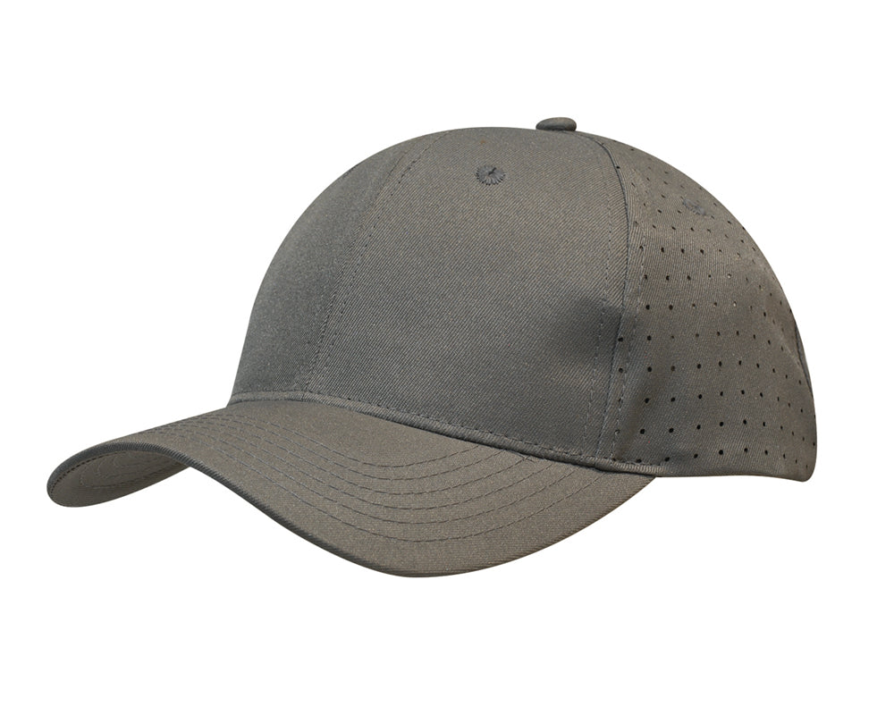 Custom Logo Headwear Canada Breathable Poly Twill with circle perforations