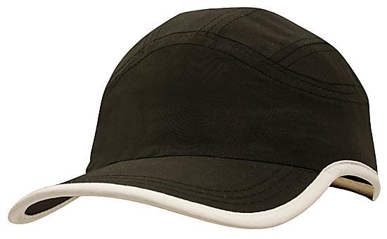 Custom Logo Headwear Canada Microfibre Sports Cap with Trim on Edge of Crown & Peak