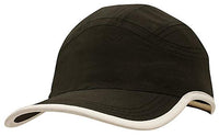 Custom Logo Headwear Canada Microfibre Sports Cap with Trim on Edge of Crown & Peak