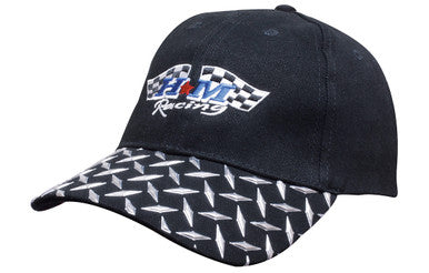 Custom Logo Headwear Canada Brushed Heavy Cotton with Checker Plate on Peak