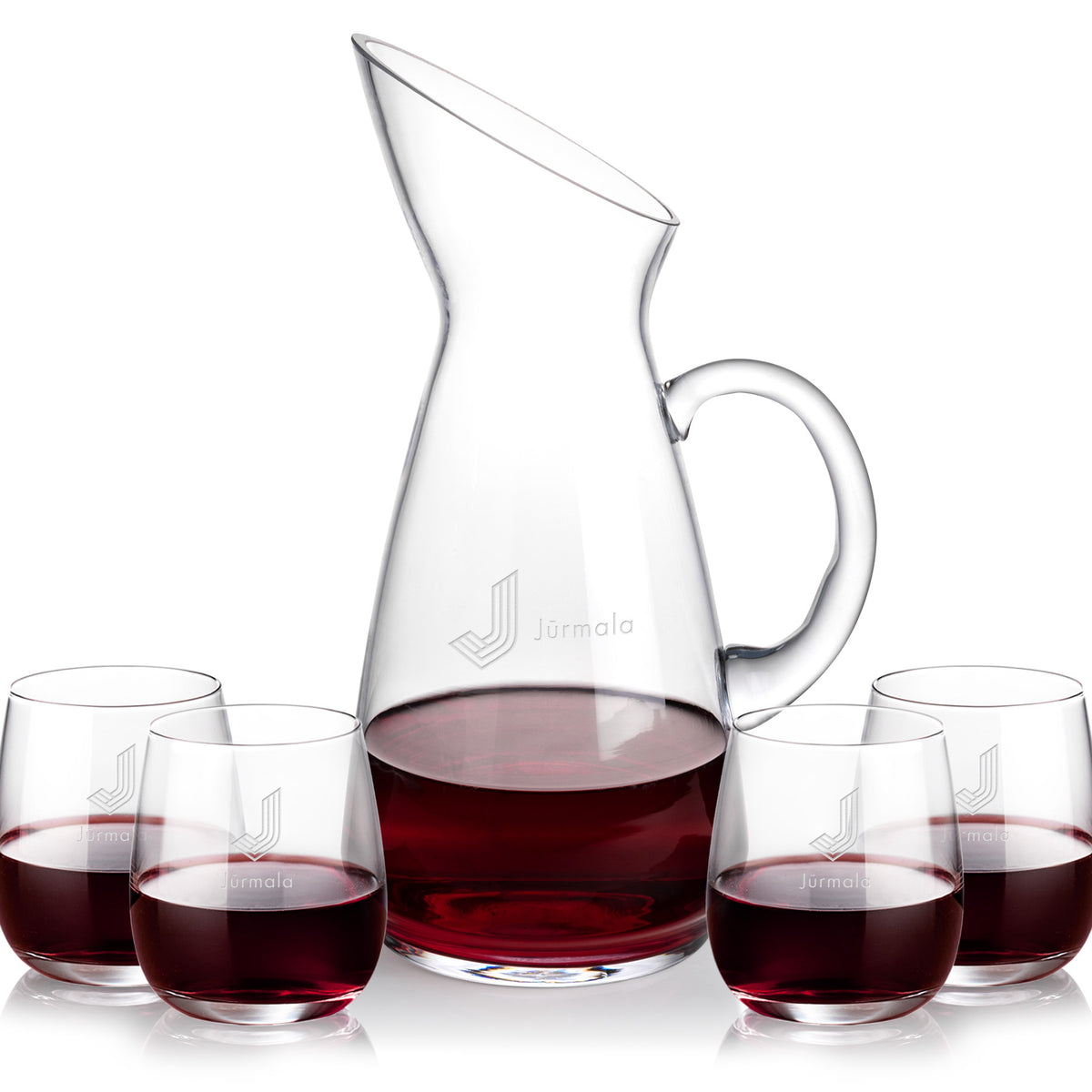 Custom Logo Taroni Carafe & Crestview Stemless Wine