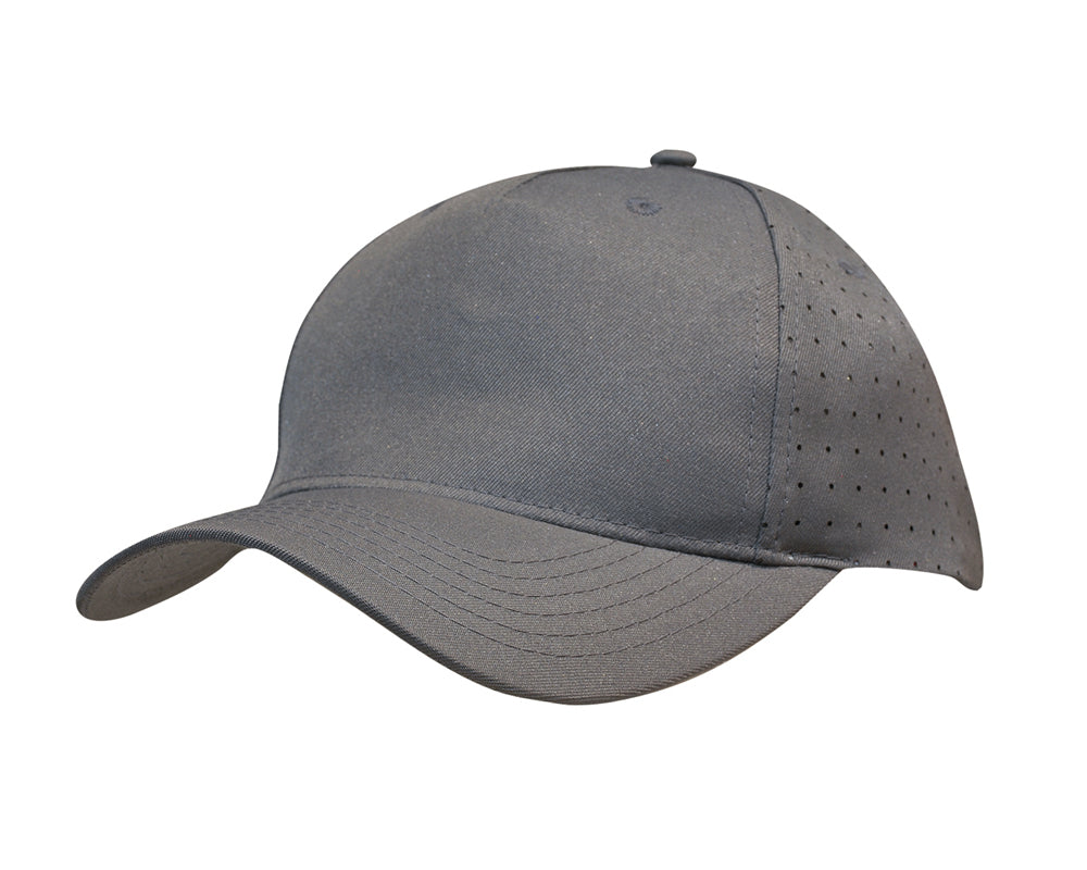 Custom Logo Headwear Canada Breathable Poly Twill with circle perforations