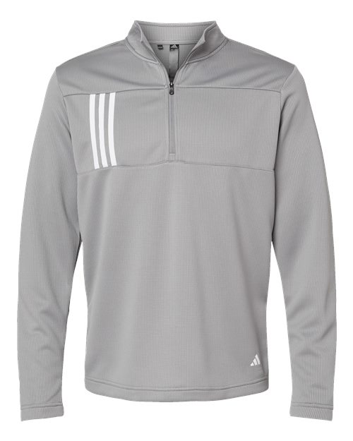 Men's 3-Stripes Double-Knit Quarter-Zip Pullover
