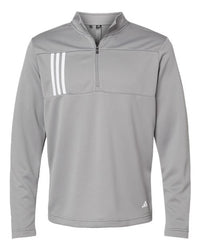 Men's 3-Stripes Double-Knit Quarter-Zip Pullover