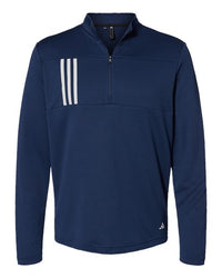 Men's 3-Stripes Double-Knit Quarter-Zip Pullover
