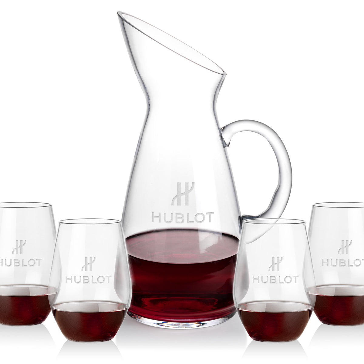 Custom Logo Taroni Carafe & Vale Stemless Wine