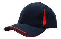 Custom Logo Headwear Canada Brushed Heavy Cotton with Crown Inserts, Peak Trim & Sandwich
