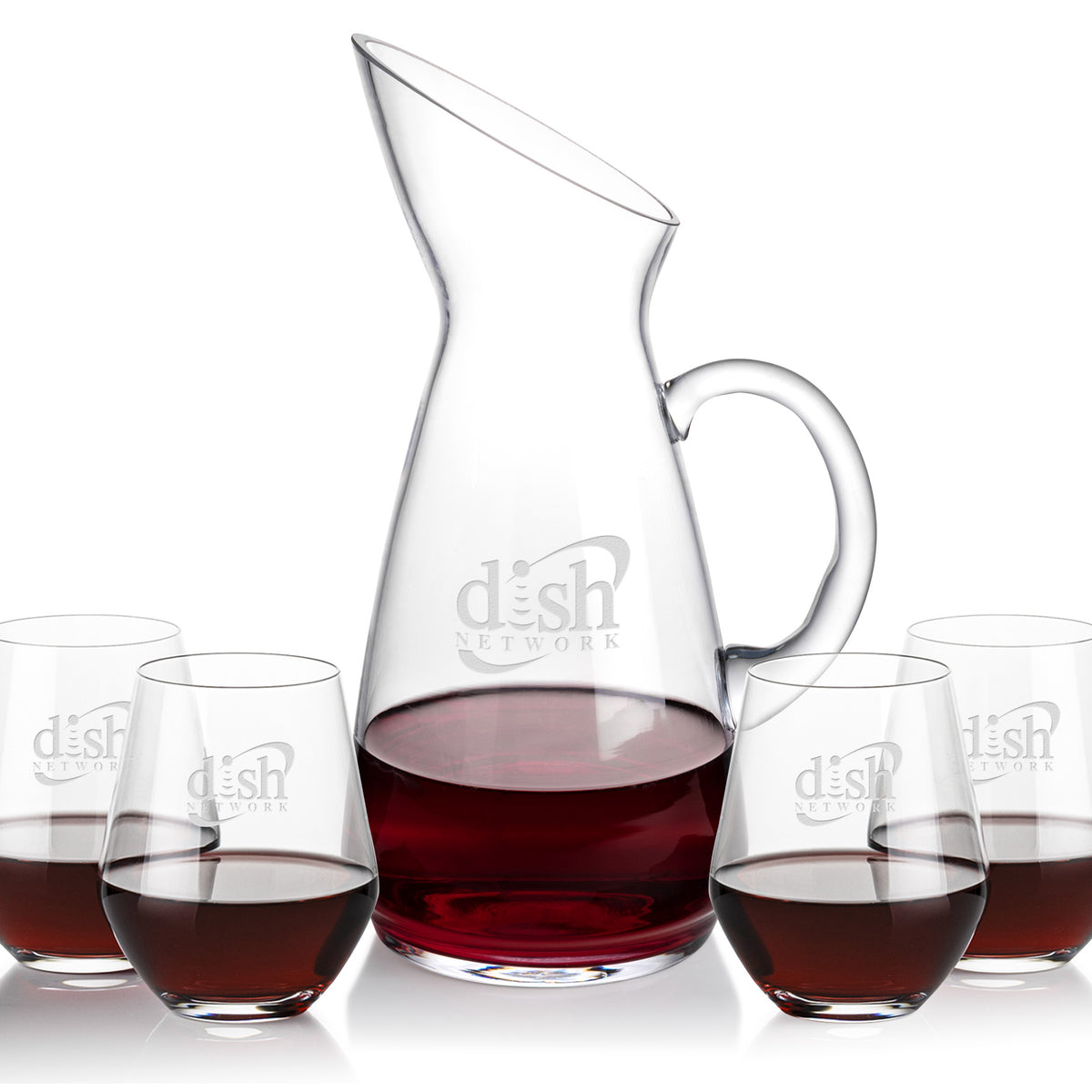 Custom Logo Taroni Carafe & Reina Stemless Wine