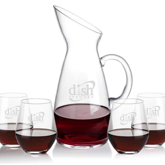 Custom Logo Taroni Carafe & Reina Stemless Wine