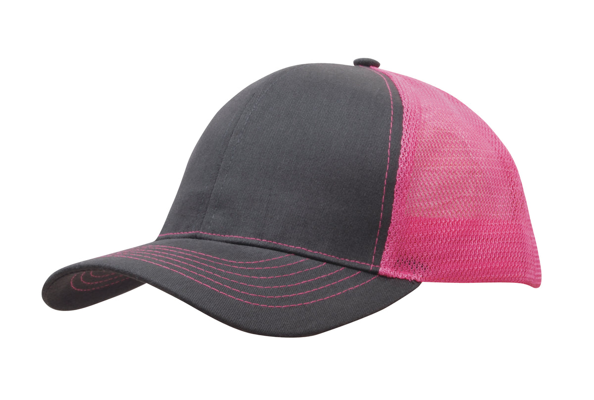 Custom Logo Headwear Canada Brushed Cotton with Mesh Back Cap