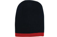 Custom Logo Headwear Canada Two Tone Cable Knit Beanie - Toque