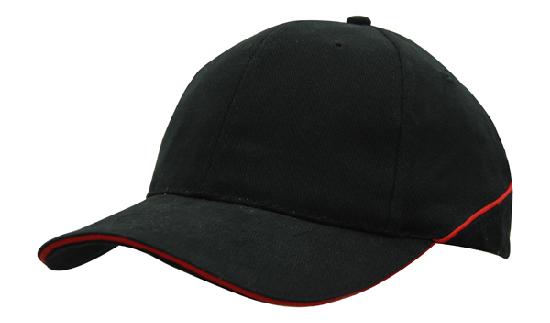 Custom Logo Headwear Canada Brushed Heavy Cotton with Crown Piping and Sandwich