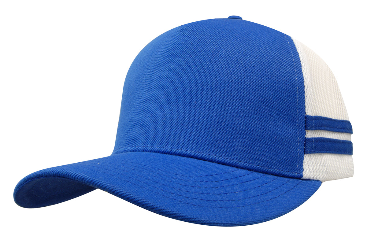 Custom Logo Headwear Canada American Premium Twill/Mesh Deep Fit Trucker with Stripes
