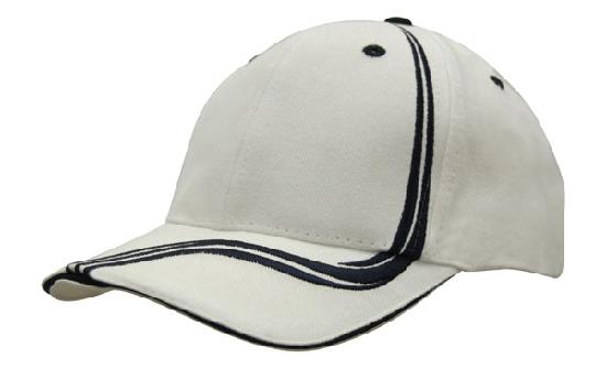 Custom Logo Headwear Canada Brushed Heavy Cotton with Waving Stripes on Crown & Peak