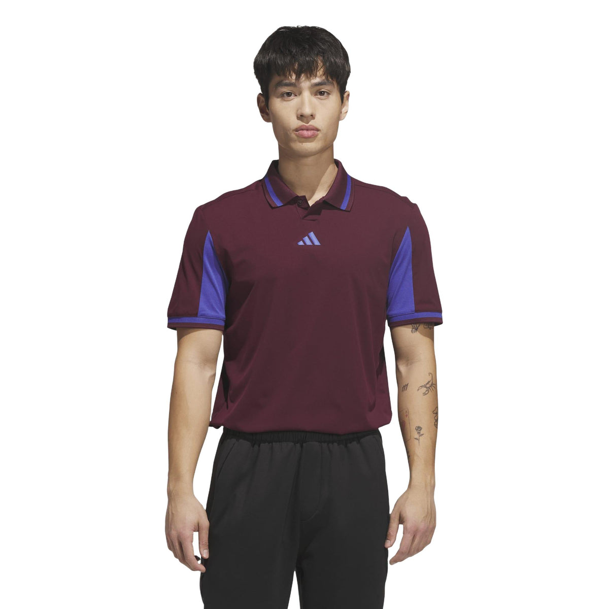 Adidas Beyond The Course Vent Twistknit Polo Shirt - Maroon / Dual Indigo