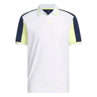 Adidas Beyond The Course Vent Twistknit Polo Shirt - White / Frozen Lemon