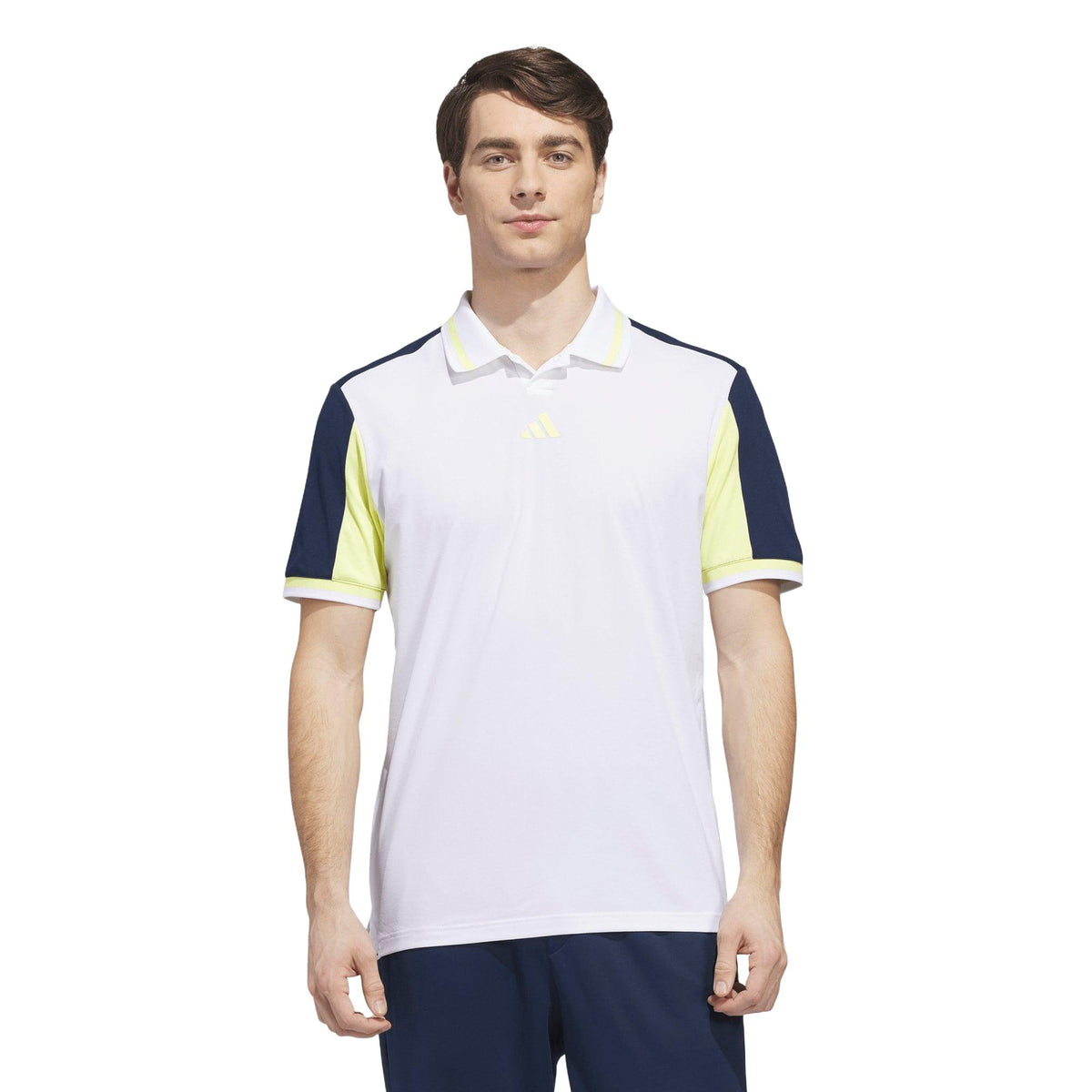 Adidas Beyond The Course Vent Twistknit Polo Shirt - White / Frozen Lemon