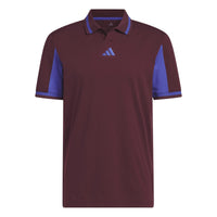 Adidas Beyond The Course Vent Twistknit Polo Shirt - Maroon / Dual Indigo
