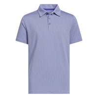 Adidas Boys Textured Short Sleeve Polo Shirt - Dual Indigo / White