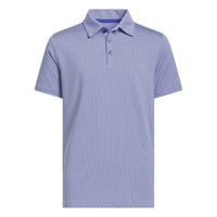 Adidas Boys Textured Short Sleeve Polo Shirt - Dual Indigo / White