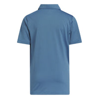 Adidas Boys Textured Short Sleeve Polo Shirt - Lucid Ray Blue