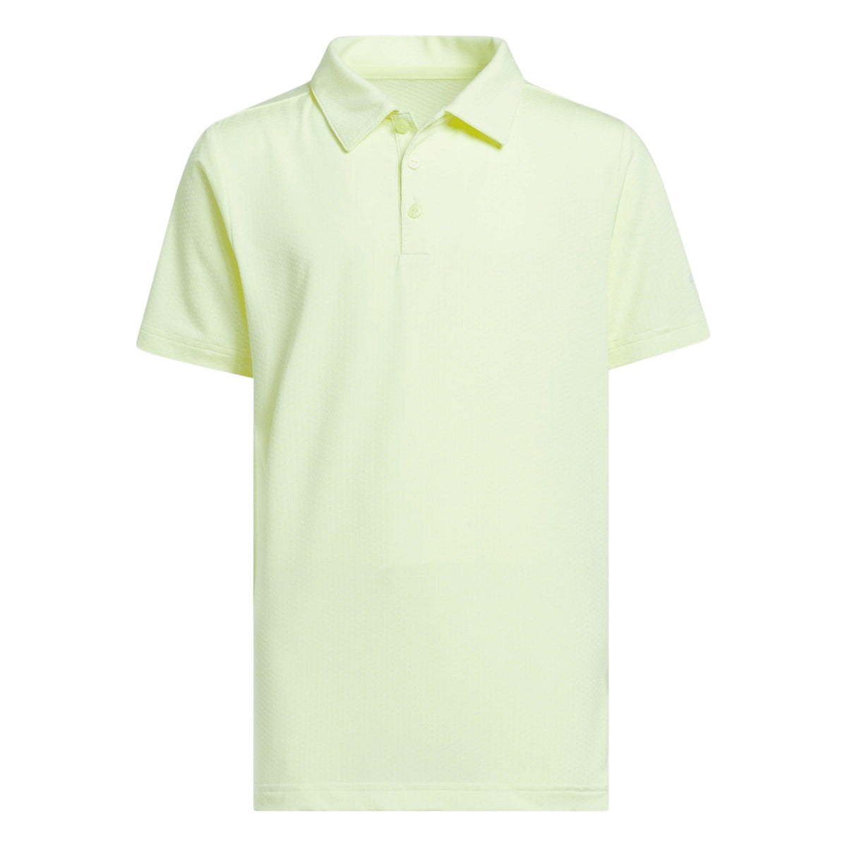 Adidas Boys Textured Short Sleeve Polo Shirt - Frozen Lemon / White