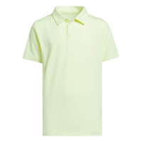 Adidas Boys Textured Short Sleeve Polo Shirt - Frozen Lemon / White