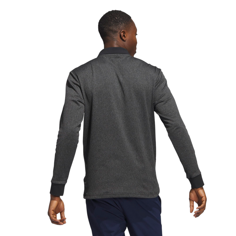 Adidas Essentials Heathered Long Sleeve Polo Shirt - Mens