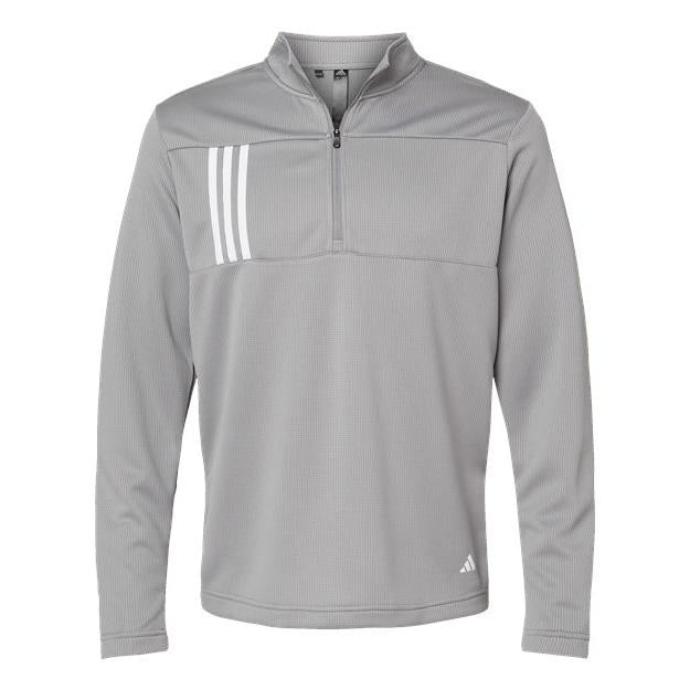 Adidas Men's 3-Stripes Double-Knit Quarter-Zip Pullover