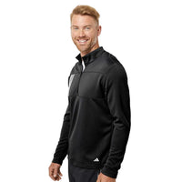 Adidas Men's 3-Stripes Double-Knit Quarter-Zip Pullover