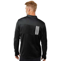 Adidas Men's 3-Stripes Double-Knit Quarter-Zip Pullover