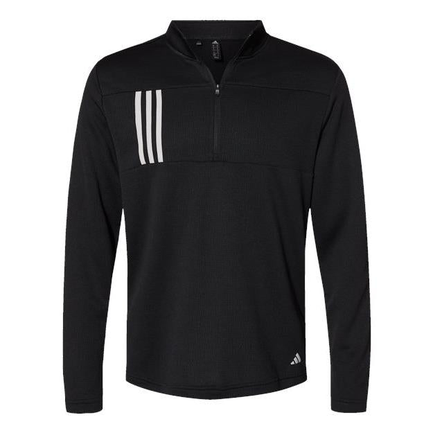 Adidas Men's 3-Stripes Double-Knit Quarter-Zip Pullover