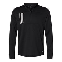 Adidas Men's 3-Stripes Double-Knit Quarter-Zip Pullover