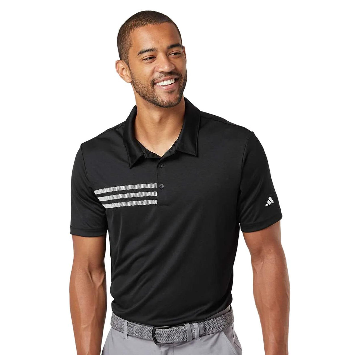 Custom Logo Adidas Men's 3-Stripes Chest Polo