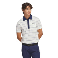 Adidas Originals Archive Stripe Polo - Chalk White / Pure Lemon