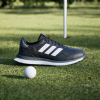 Adidas S2G Leather Men's Spikeless Golf Shoes - Black/White