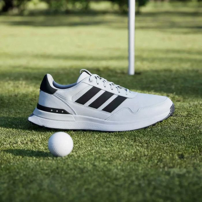 Adidas S2G Leather Men's Spikeless Golf Shoes - White/Black