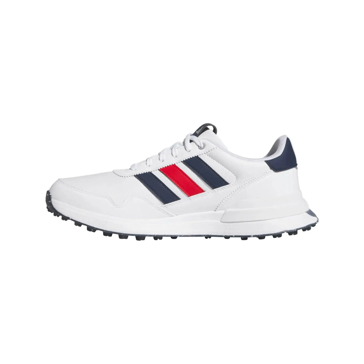 Adidas S2G Leather Men's Spikeless Golf Shoes - White/Navy/Red