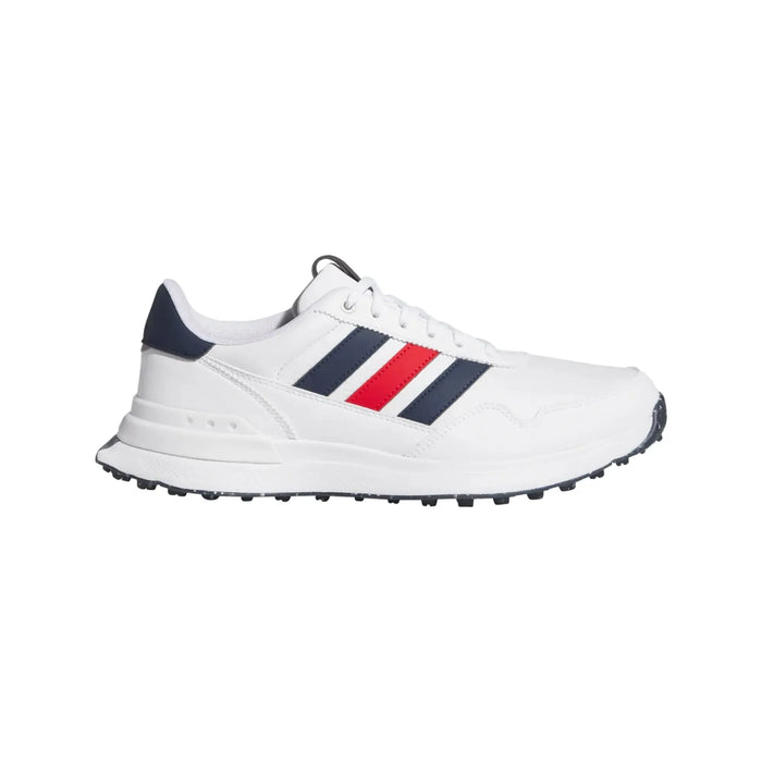 Adidas S2G Leather Men's Spikeless Golf Shoes - White/Navy/Red