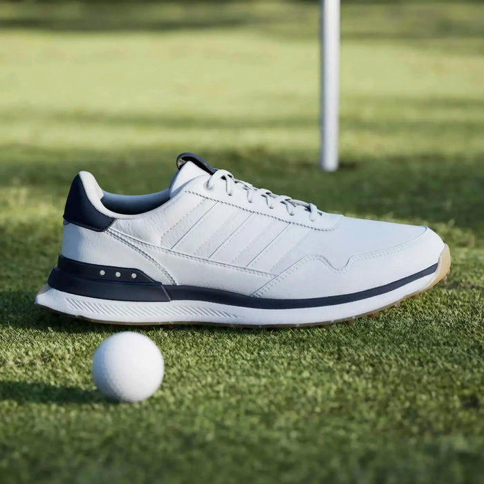 Adidas S2G Leather Men's Spikeless Golf Shoes - White/White/Navy