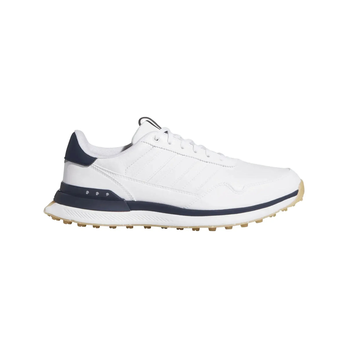Adidas S2G Leather Men's Spikeless Golf Shoes - White/White/Navy